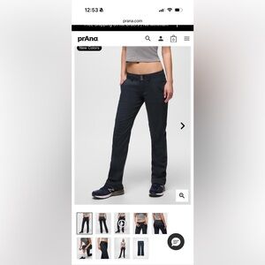 Prana Charcoal Button-Detail Pants 12 Long